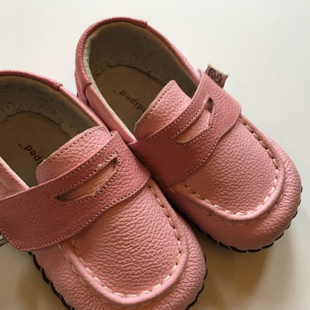 Pediped Lauren pink/light pink shoes.